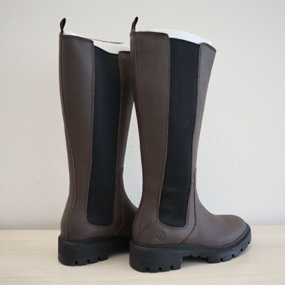 Timberland Women Sz 6M Dk Brown Full Grain Leather Cortina Valley Tall Boot - Picture 7 of 10